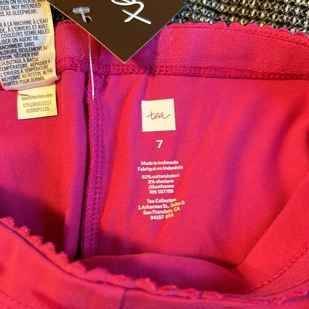 NWT/NWOT: Tea Collection Girls Capri Leggings Pink Tie Die - Picture 4 of 8